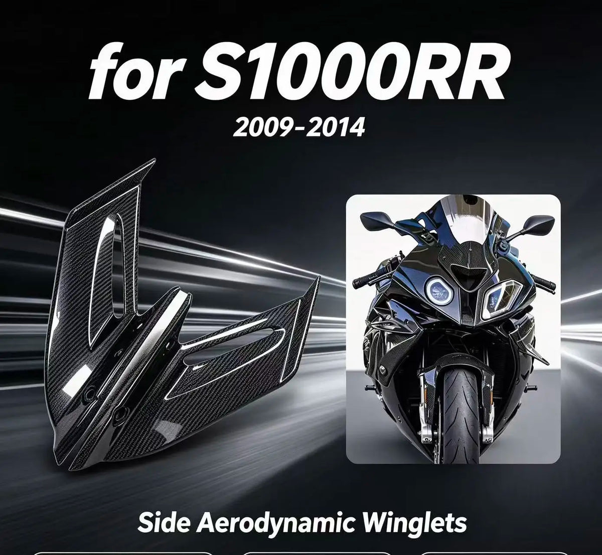 For BMW S1000RR 2009-2014 ABS Fairing Fixed Wing Motorcycle