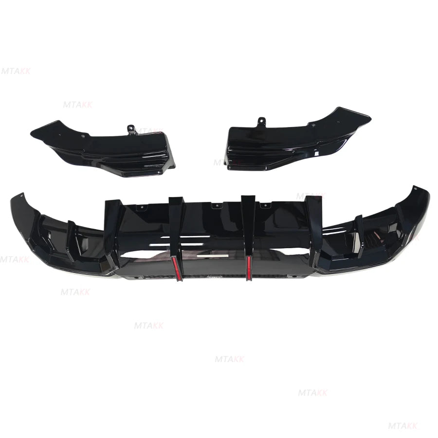For BMW X3 G45 G48 2025+ Vten Bright Black Rear Diffuser Bumper