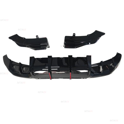 For BMW X3 G45 G48 2025+ Vten Bright Black Rear Diffuser Bumper