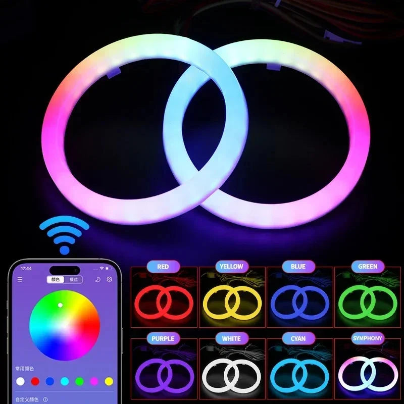 4PCS Set RGB Angel Eyes Halo Rings Cotton 12-24v