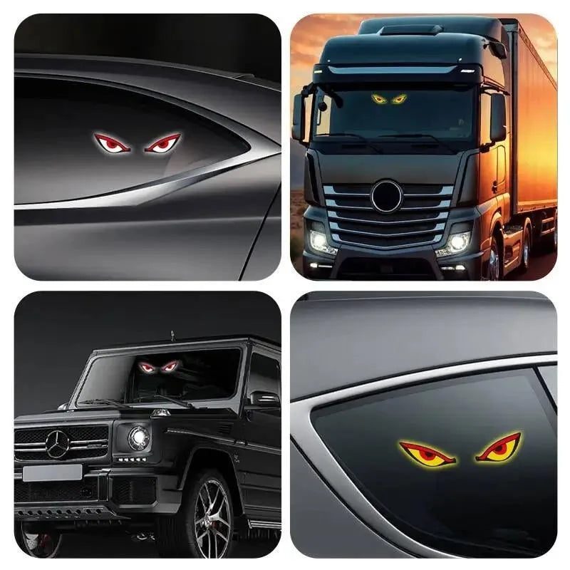 Luminous Devil Eye Solar Wireless Warning Triangle Window Rear