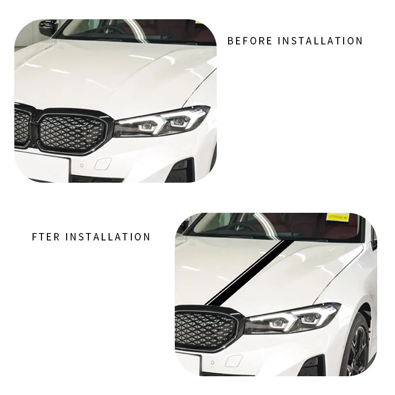 1PC Hood Stickers Personalized Stripe Modification Body Covering