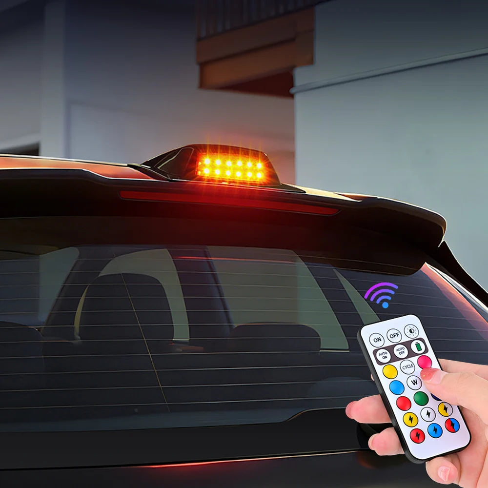 RGB Solar Roof Warning No Wiring Needed Remote Control