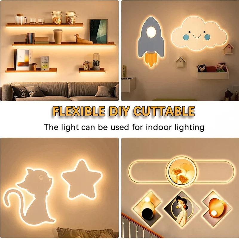 For Bedroom Kitchen Under Cabinet Living 12V Warm Color Strip