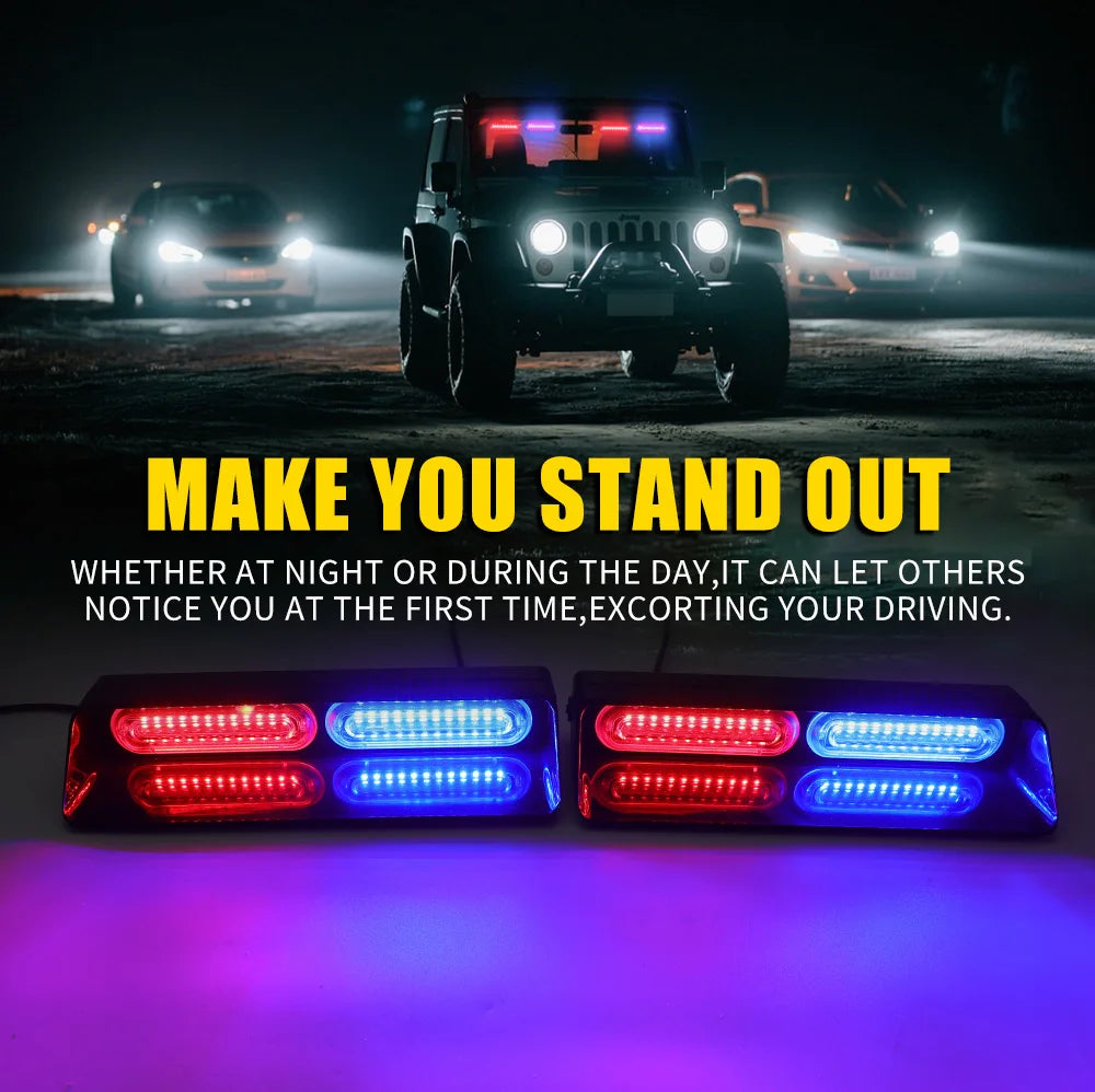 12 Dash Strobe 12V Interior Windshield Front Rear Flashing