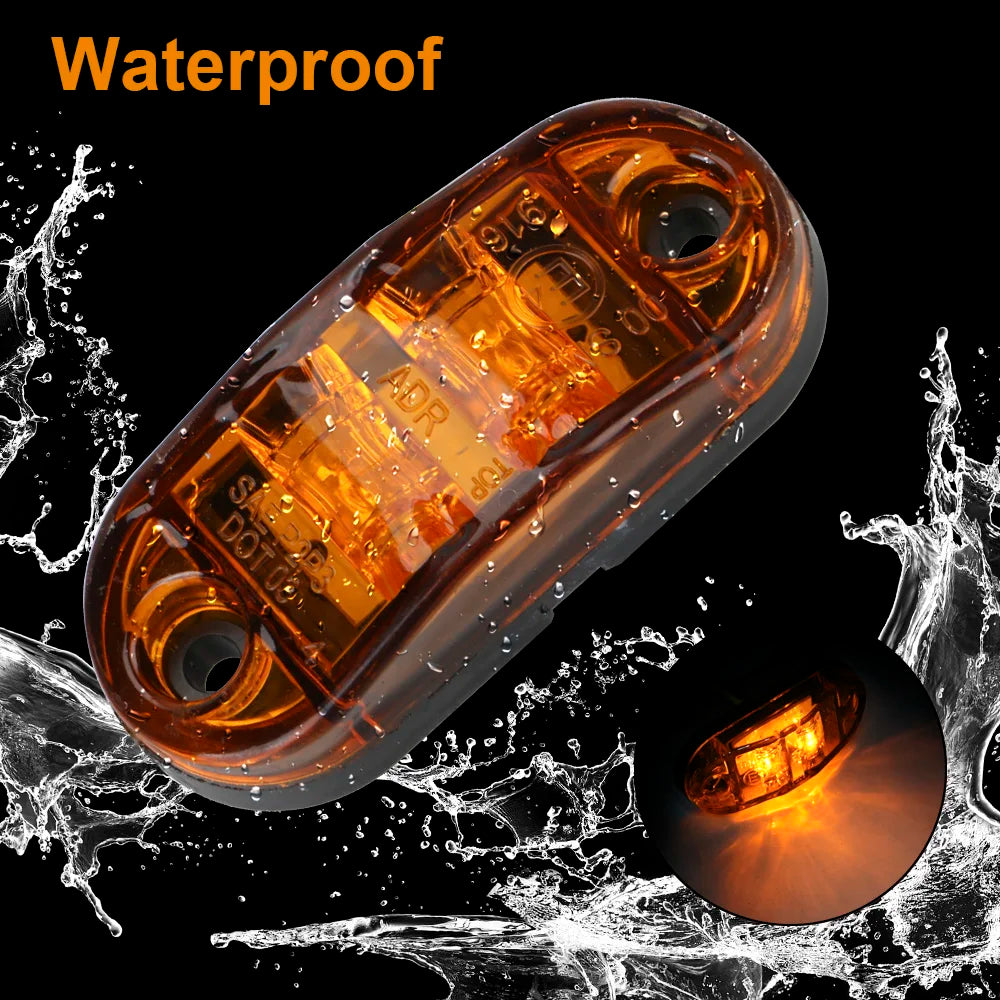For Trailer Side Marker Pair 12V 24V Warning Truck Caravan Red