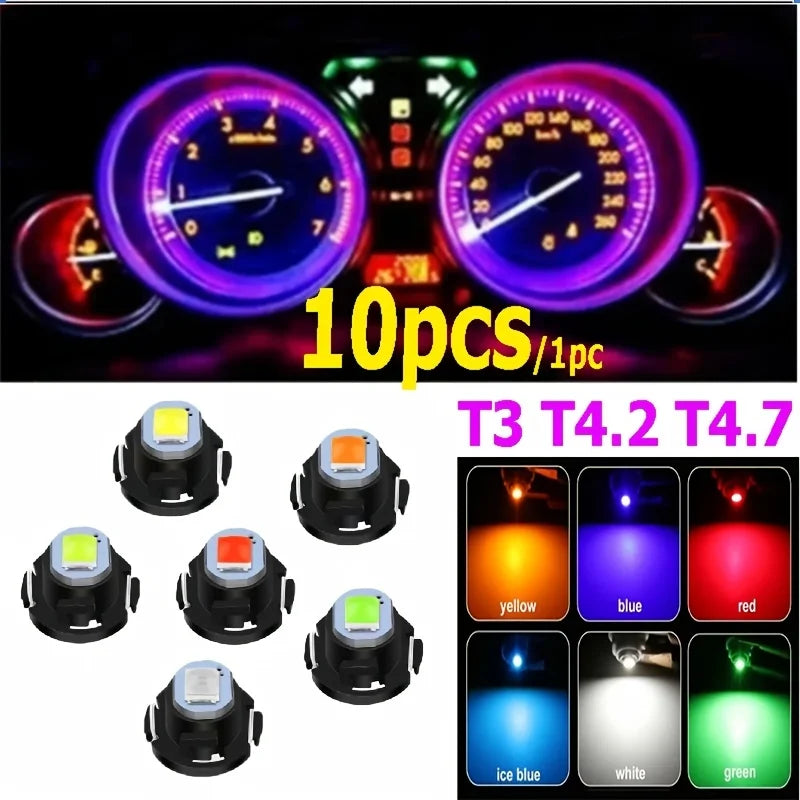10PCS T3 t4.2 t4.7 Bulb Canbus Super Bright Interior