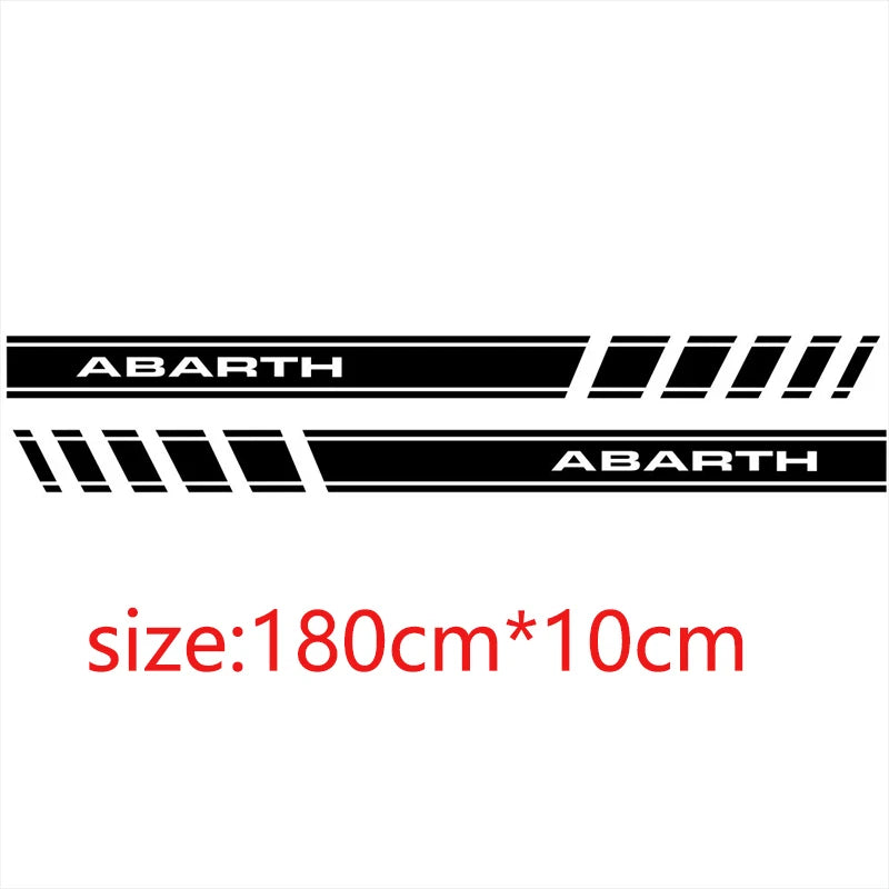 For Fiat Abarth 500 595 Long 2PCS Door Side Stickers Sport