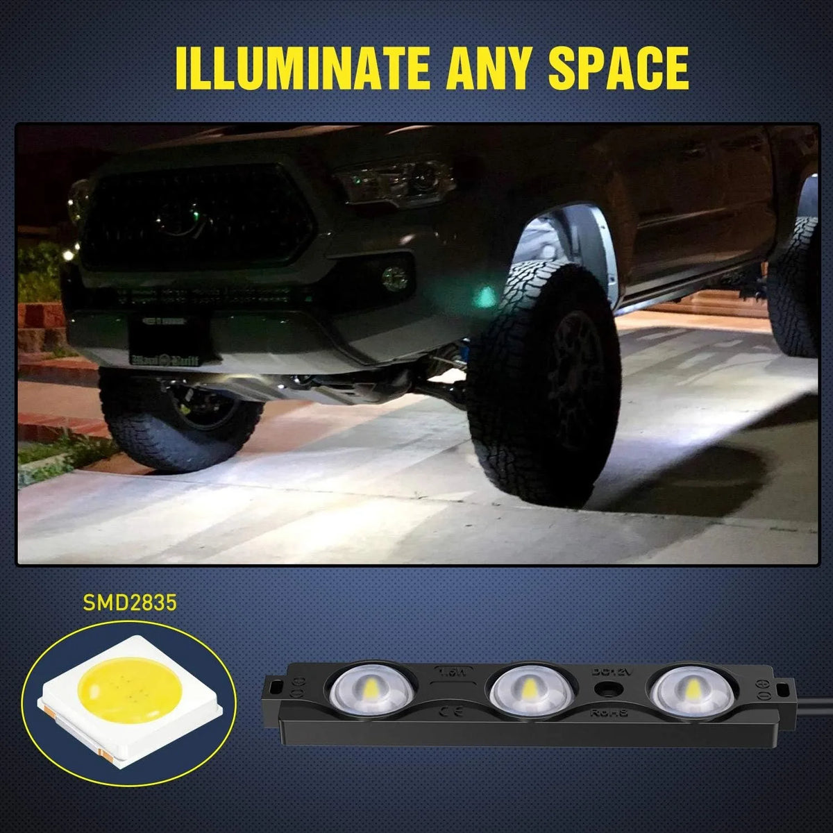 For Cargo Nilight 8PCS 24LED Rock Truck Pickup Bed Off Road