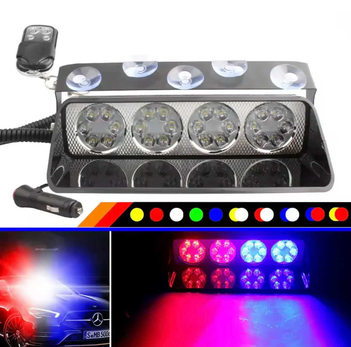 Head Suction Cup Emergency Strobe Power Flash Warning Beacon