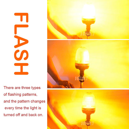 For Golf Cart Amber Beacon Hazard Warning Safety Strobe Truck