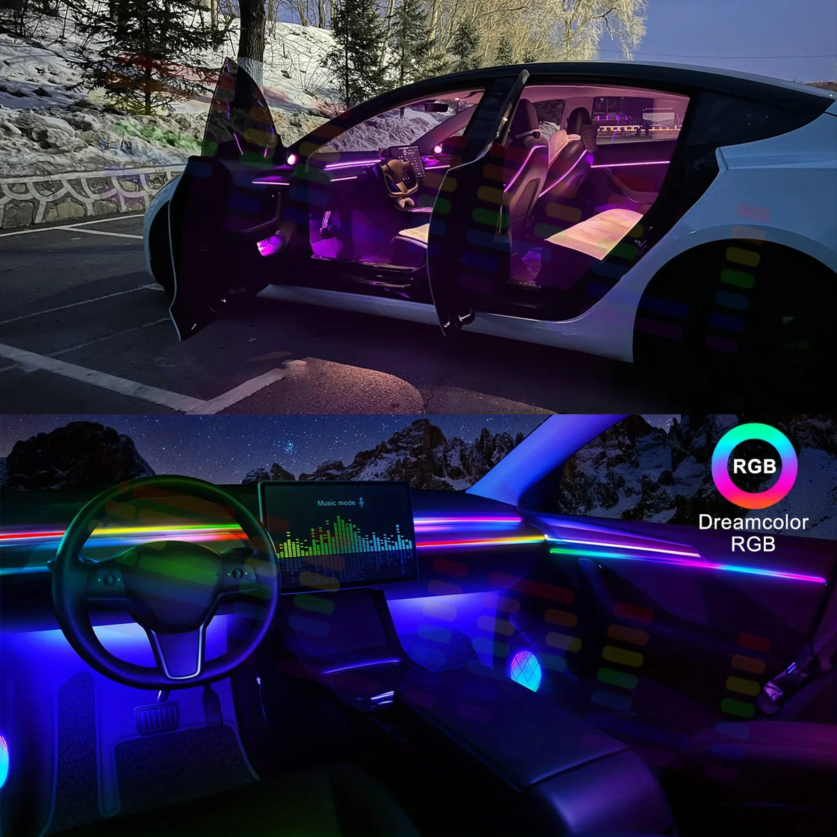 For Audi A1 A2 A3 A4 A5 A6 A7 A8 Neon Interior Ambient Acrylic