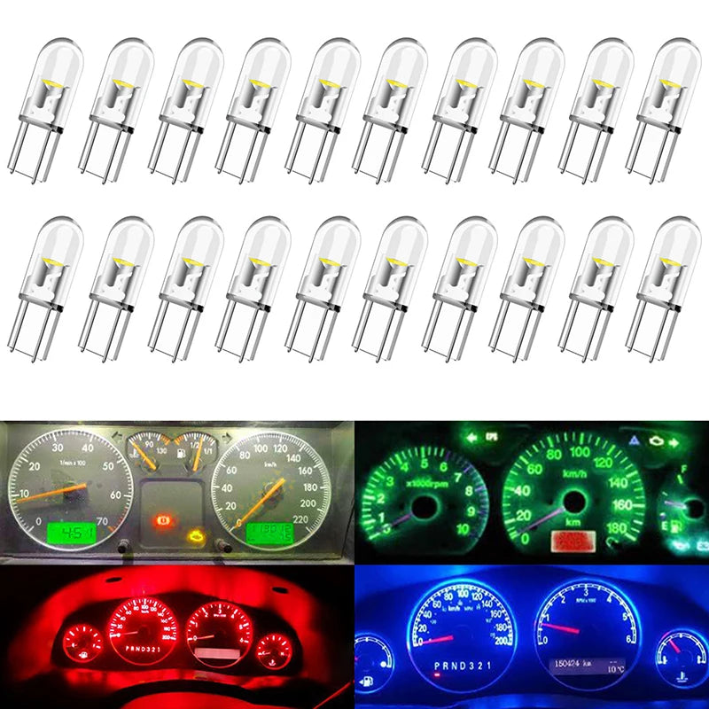 10PCS T5 Super Bright Cob Wedge Dashboard Gauge Warning