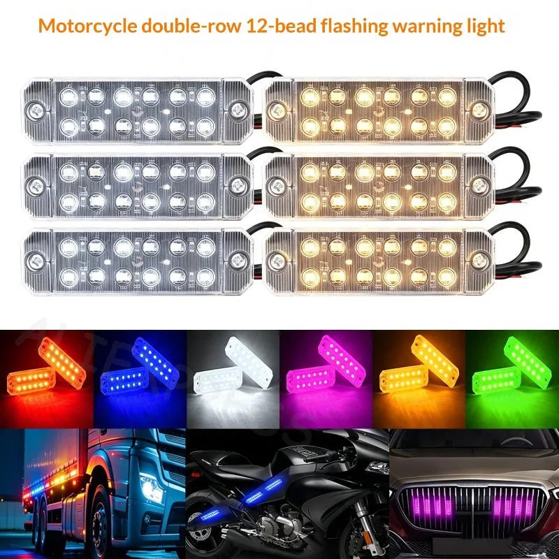 1PCS 12-35v Truck Side Marker Double Row 12 Smd