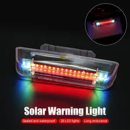 For Motorcycle Electric Vehicle Bicycle Solar Power Warning