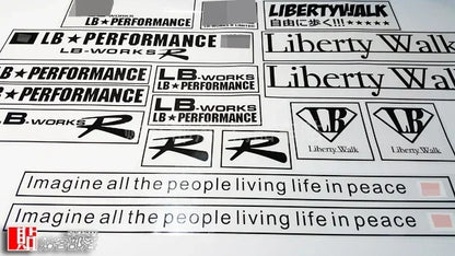 Stickers Imagine Peace Liberty Walk Performance Window Side Door