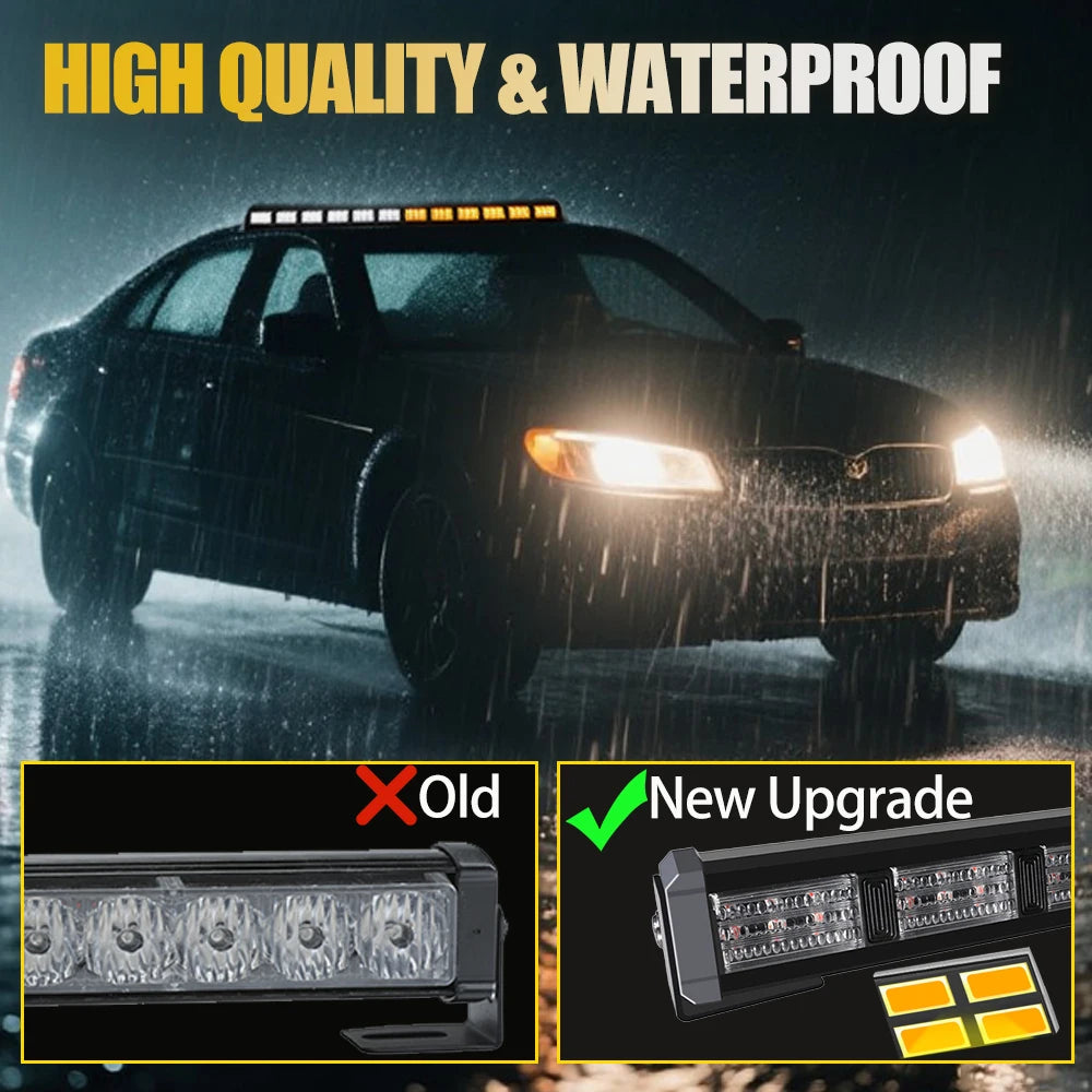 23inch 12-24v Strobe Bar Roof Warning Flashing Traffic Safty