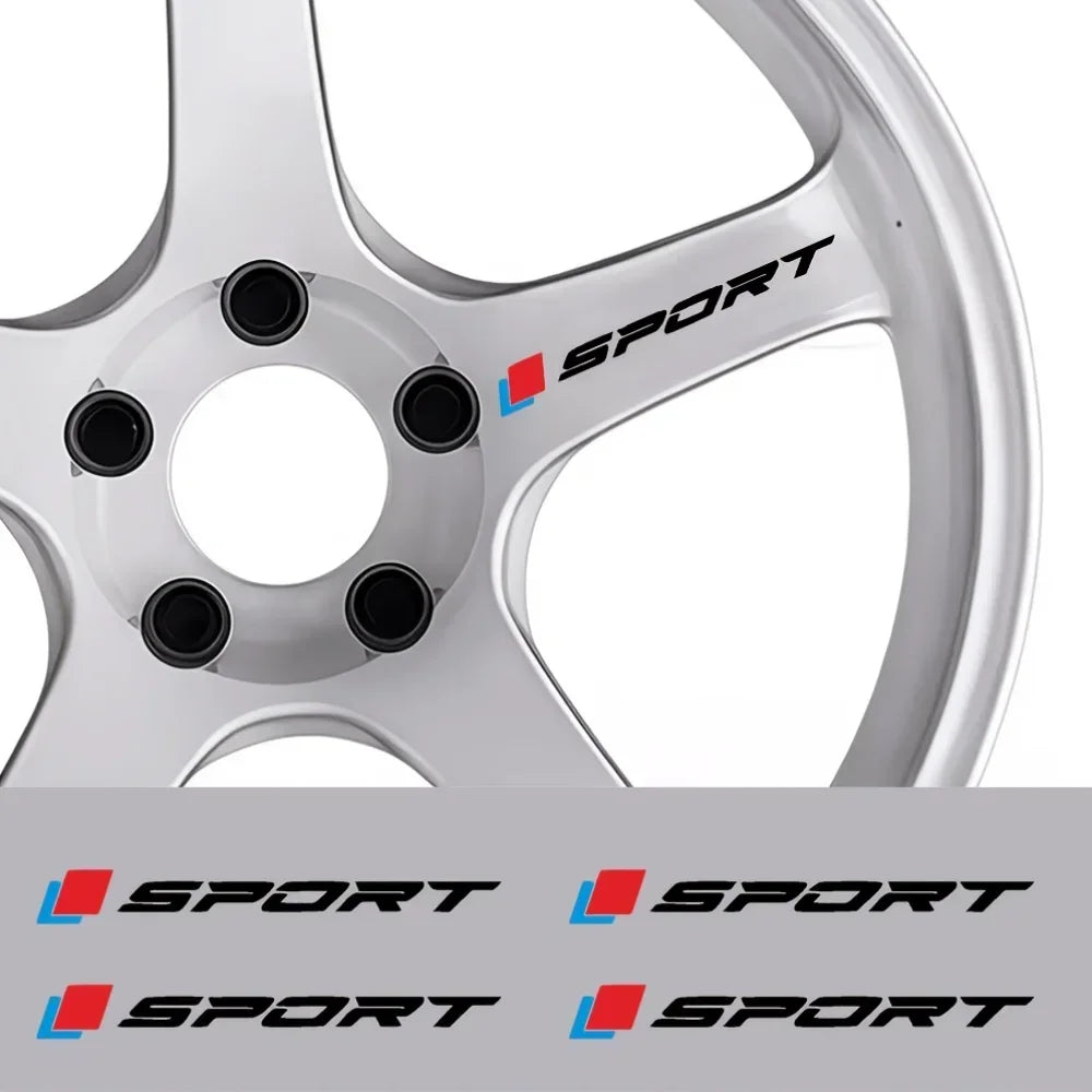 Wheel Rim Hub Decal Sticker 4PCS Sport Pattern Waterproof