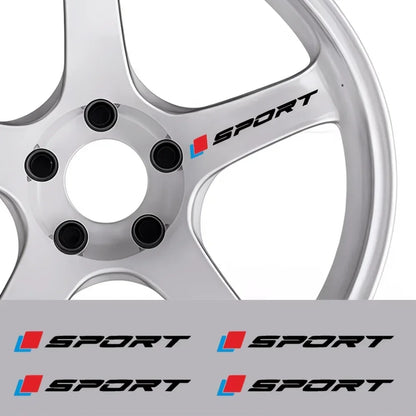 Wheel Rim Hub Decal Sticker 4PCS Sport Pattern Waterproof