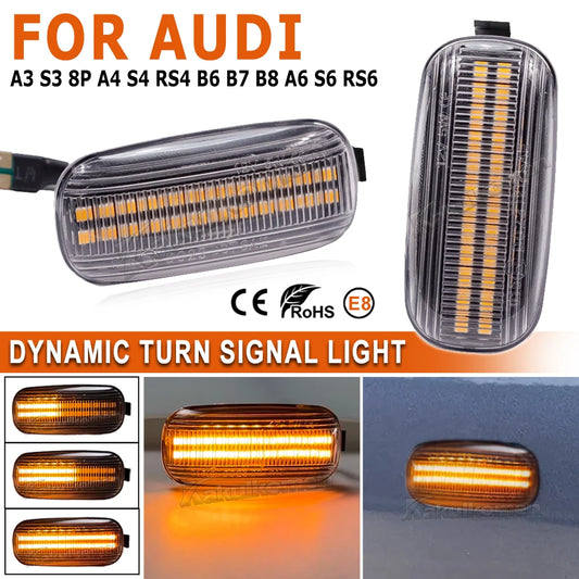 For Audi A3 S3 8P A4 Side Marker Dynamic Turn Signal Fender
