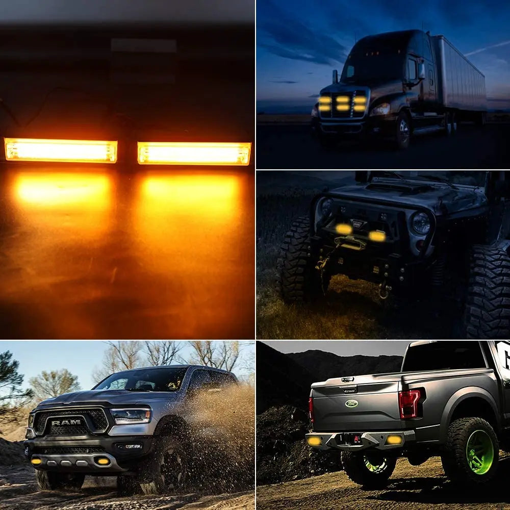 Amber Cob Front Grille Emergency Strobe Head 80W Warning