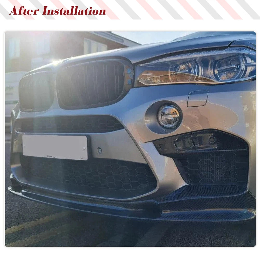 For BMW F85 X5M F86 X6M Dry Carbon Fiber Front Bumper Canards