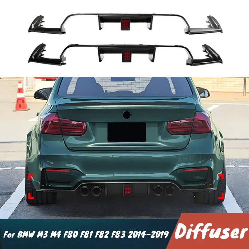 For BMW M3 M4 F80 F81 F82 F83 2014-2019 Rear Bumper Black