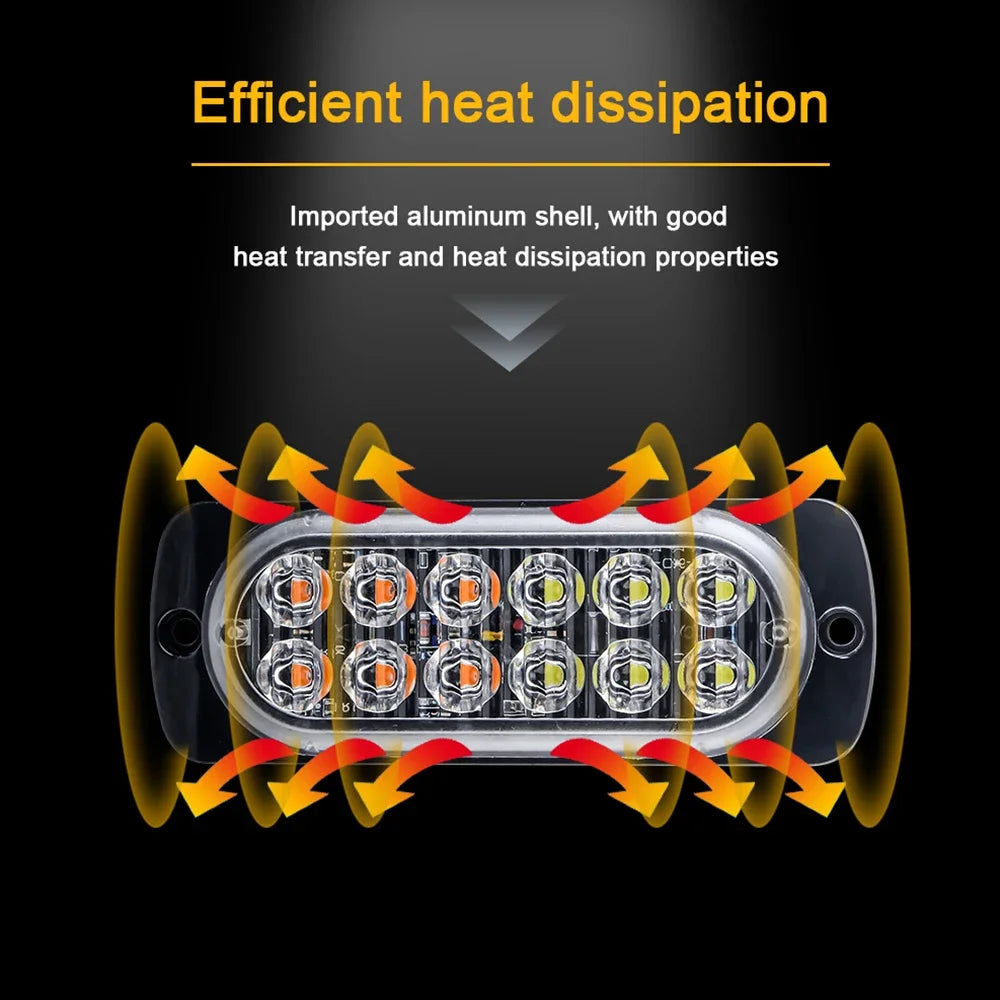 Kebedumei 12LED Warning Breakdown Emergency Truck Trailer Beacon