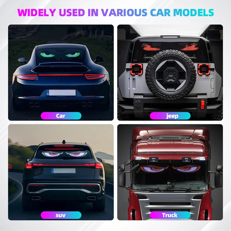 For Board Windshield APP Remote Control Truck Devil Eye Pixel
