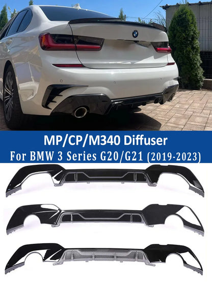 For BMW 3 Series G20 G21 Rear Bumper Diffuser M Tech Body Kit Mp