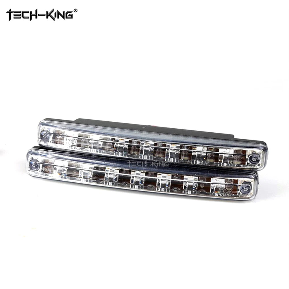 A Set Drl 8LED Daytime Running 12V ultra-bright Flexible