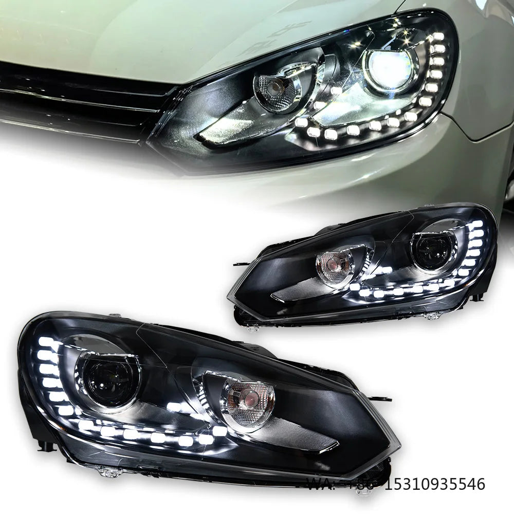 For Golf 6 LED Headlight Projector Akd Head Lens 2009-2012 R20