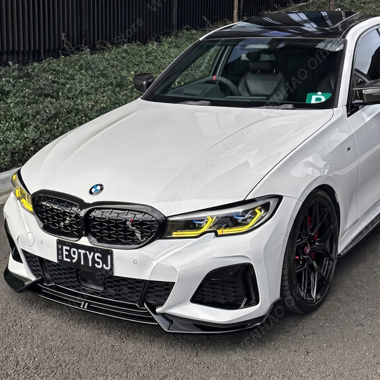 For BMW 3 Series G20 G21 Glossy Black Front Bumper Lip Spoiler