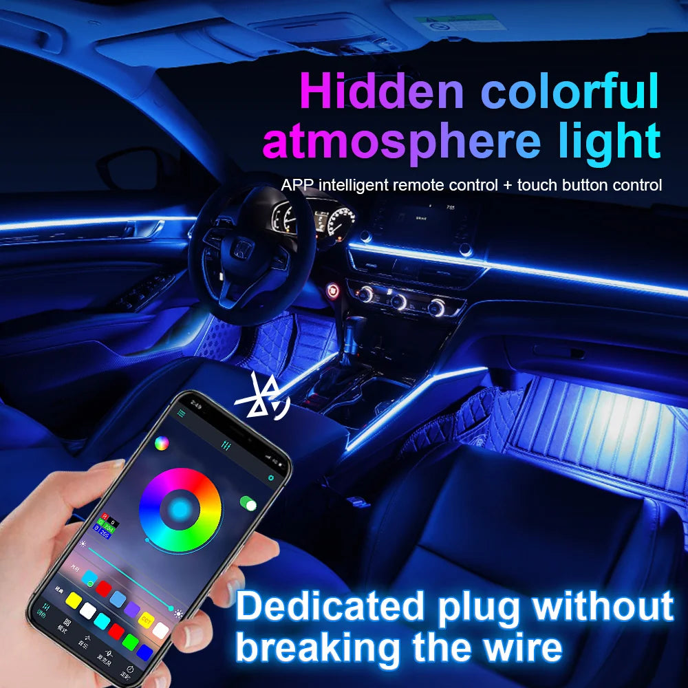 In RGB Ambient Remote Interior Colors Neon Acrylic Strip