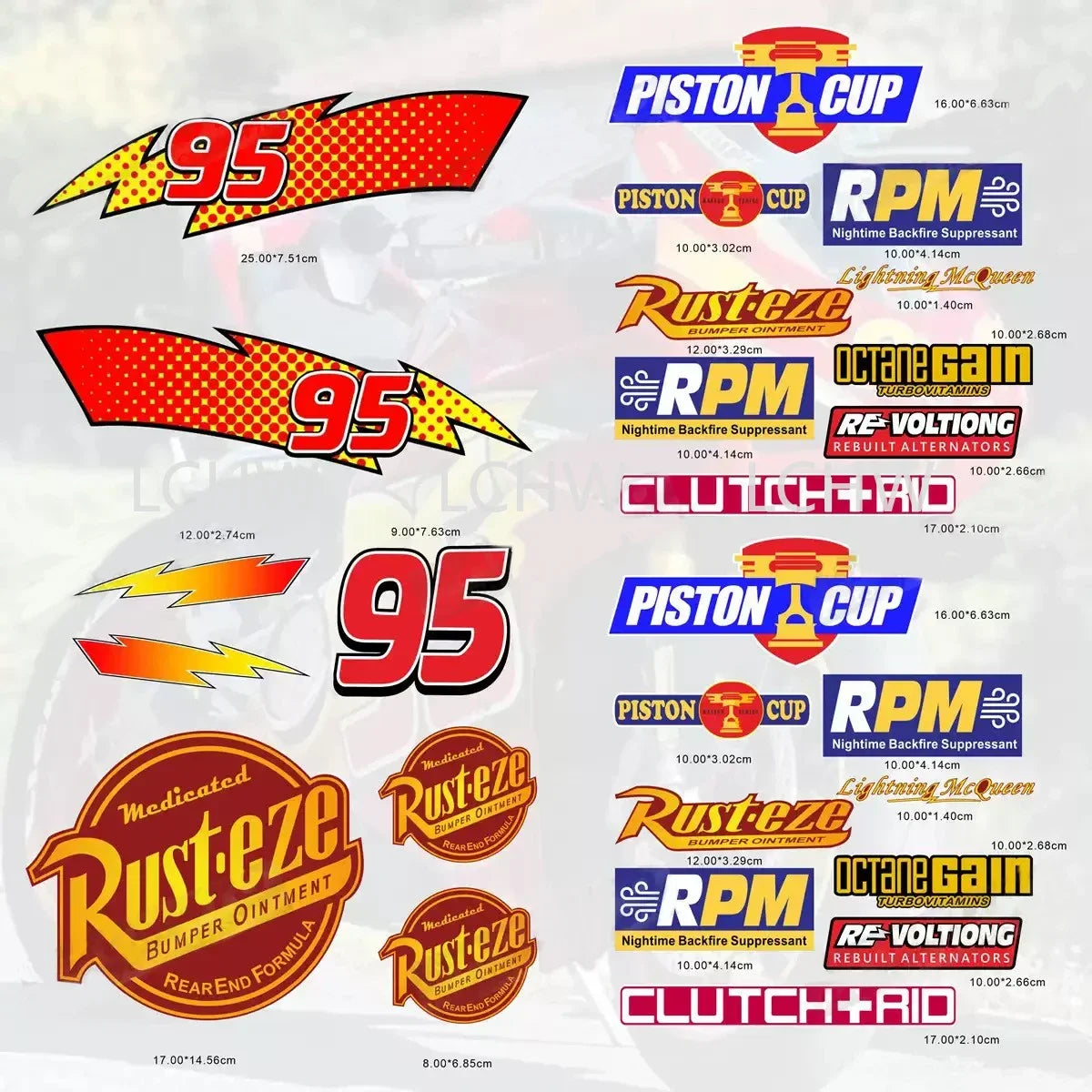 For Lightning 95 Piston Cup Modified Motorcycle Sticker Vinyl