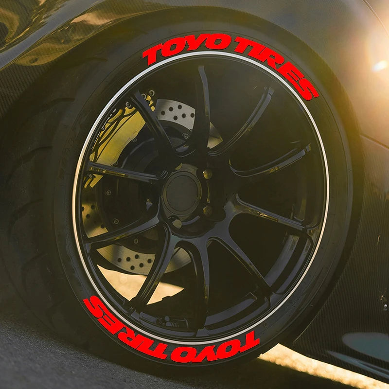 For 4 Wheels Letters Tire Sets Stickers Waterproof 3D Motorcycle