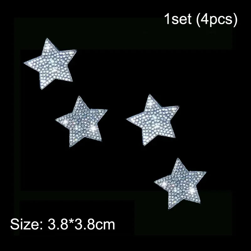 Bling Angel Wing Heart Crystal Sticker Rhinestone Stars 3D