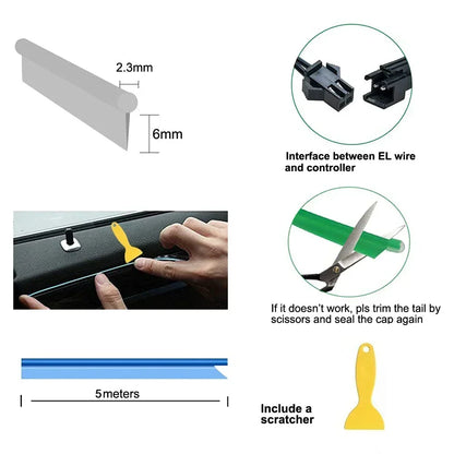 1-5m Interior Strip Atmosphere USB El Wiring Decor