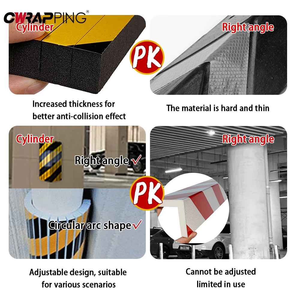 4PCS anti-collision Foam Bumper Door Protector Reflective