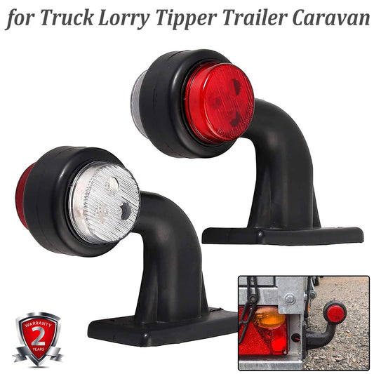 For Lorry X2 Truck Trailer Elbow Rubber Side Marker White Red