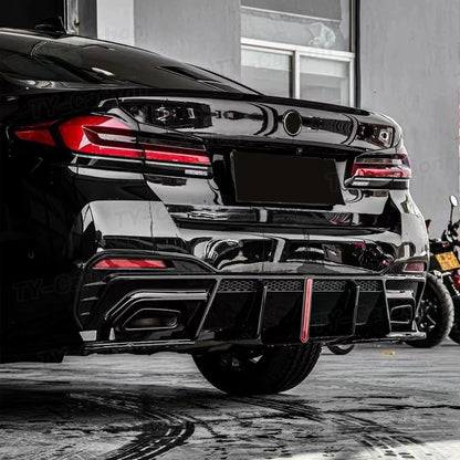 For BMW G30 G38 M Sport Bright Black 3PCS Rear Bumper Diffuser
