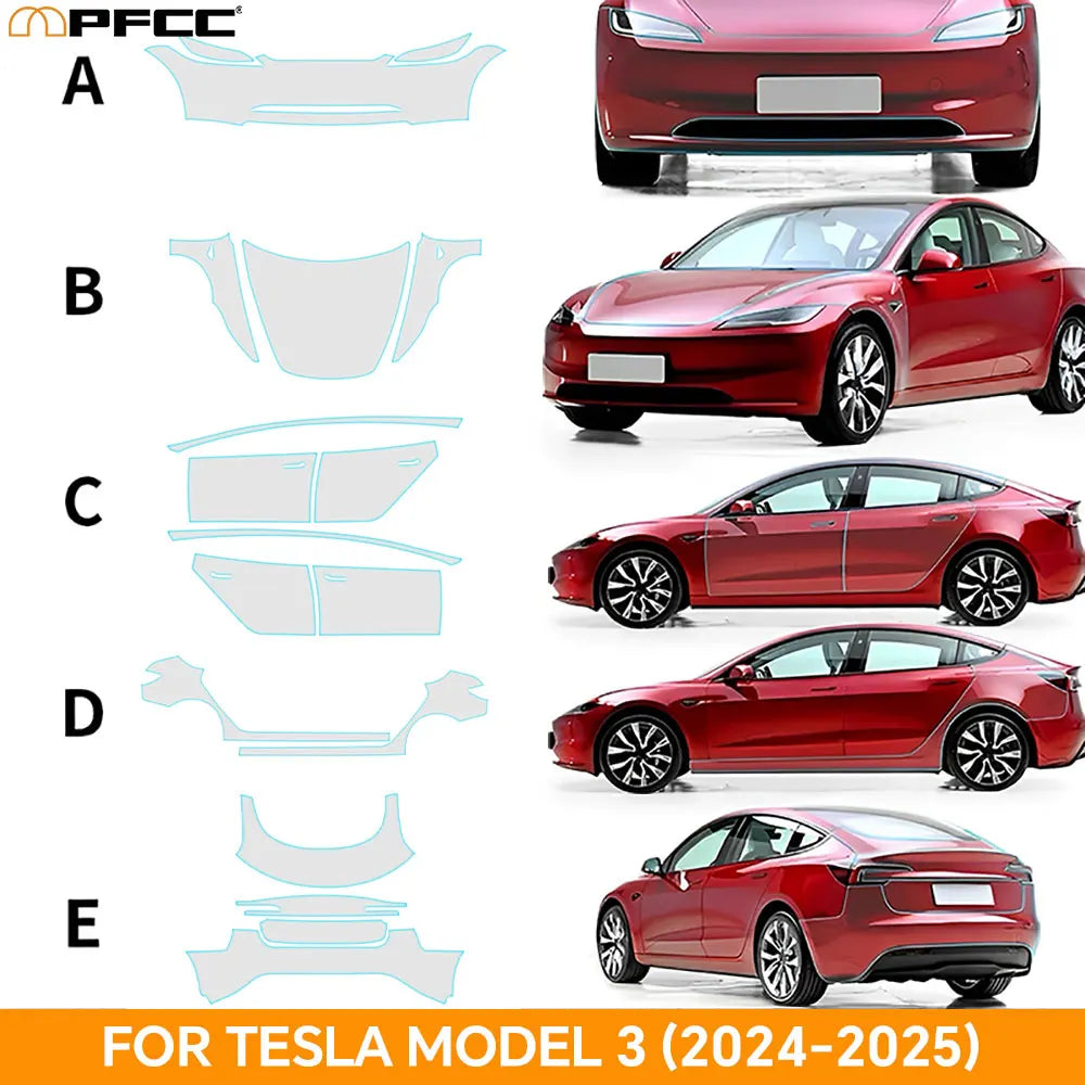 For Tesla Model 3 Highland 2024 Paint Protection Film 8.5thick