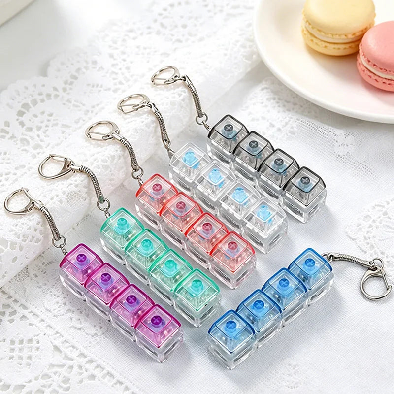 For Stress Relief Keyboard Keychain Fidget Keyboard Keychain