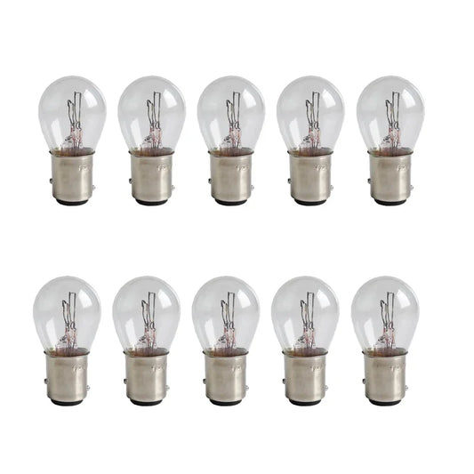 10PCS dc12v 380 bay15d 1157 5W Natural White Glass