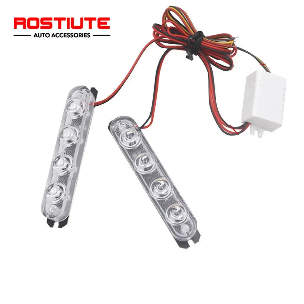 For Bicycle Motorcycle Vehicles 2PCS Strobe Bar 12V Flashing
