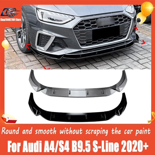 For Audi A4 S4 B9.5 S-Line 2020 Front Lip Corner Spoiler Bumper
