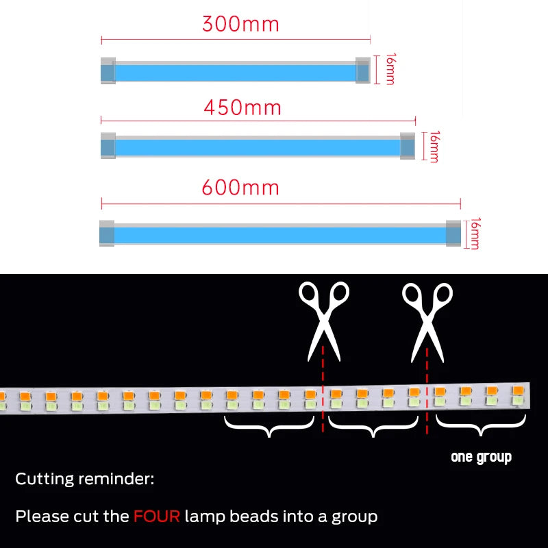 2PCS Drl Daytime Running Flexible Waterproof Strip Headlights