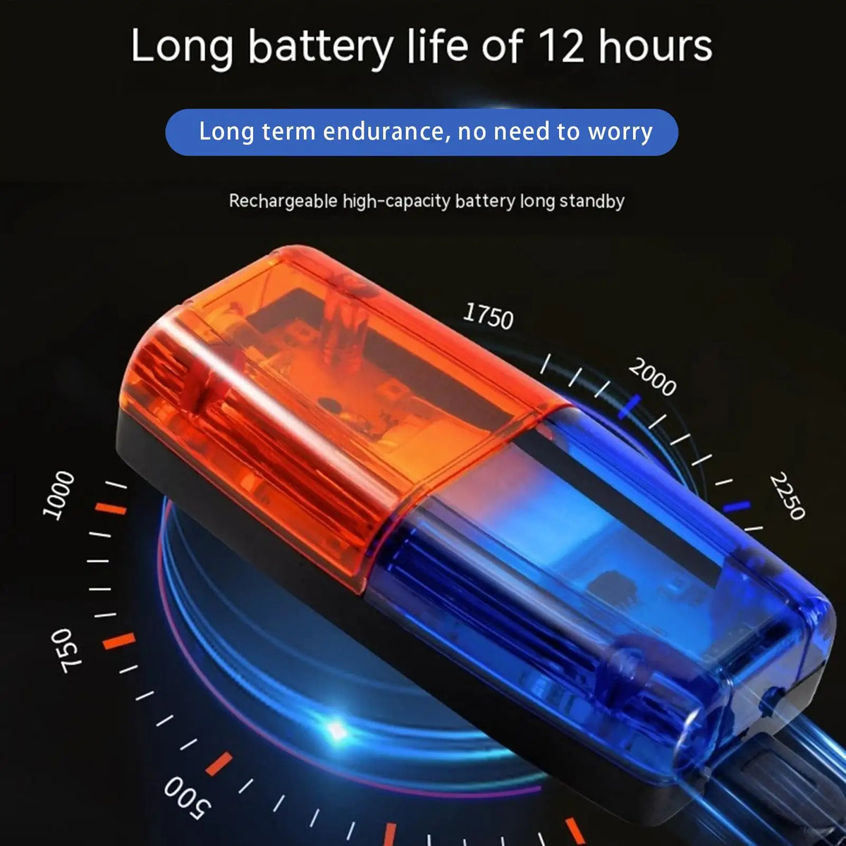 Red Blue Shoulder Warning USB Rechargable Flashing Clip Safety