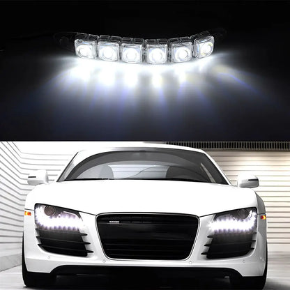 2X Day Drl Daytime Running Flexible 6LED Parking White