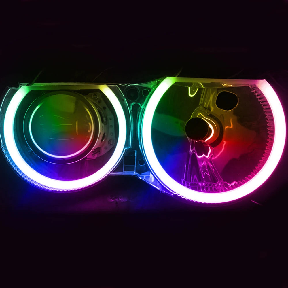 For E46 3 Series Cotton RGB Angel Eyes Halo Ring Multicolor Drl